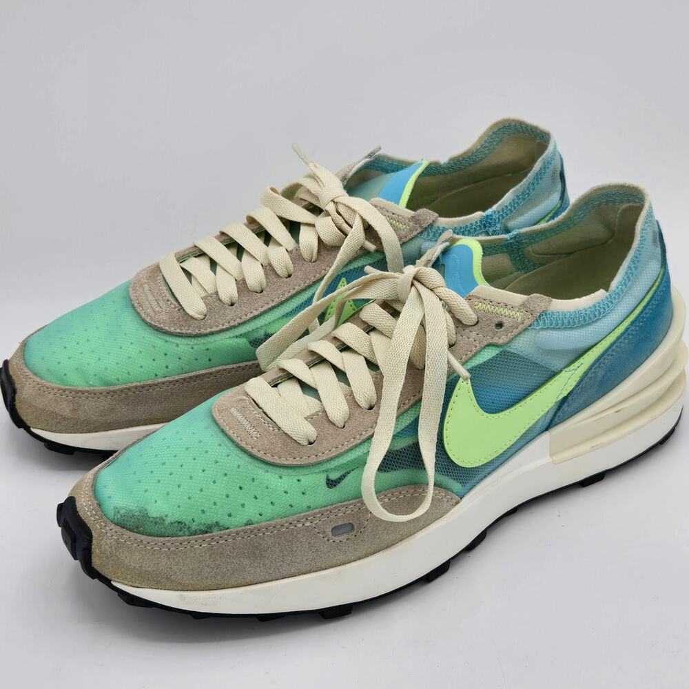 Nike Waffle One Women's Size 9 Bleached Aqua Lime Glow Green DC2533-401 Sneakers